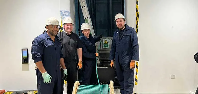 High-rise passenger lift re-roping project